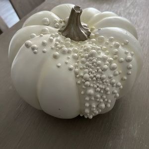 - White pumpkin with pearl decor